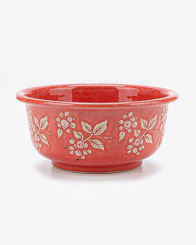 Berry Bloom Deep Bowl in Coral