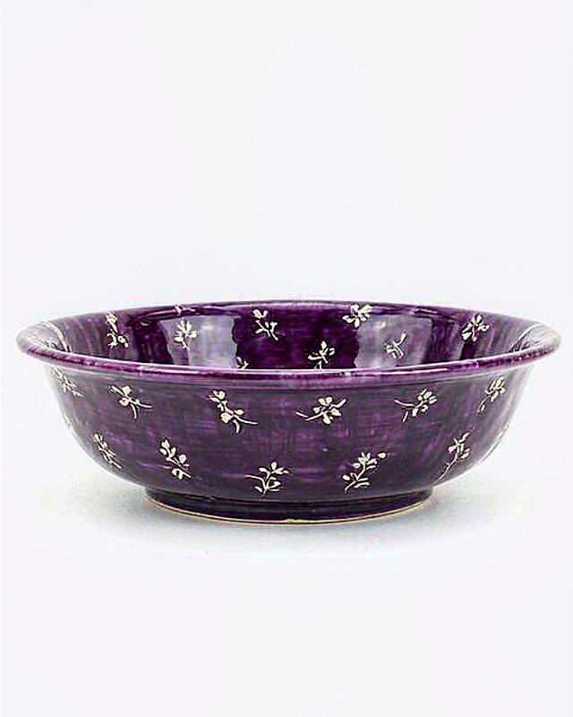 Ditsy Bloom Serving Bowl in Plum