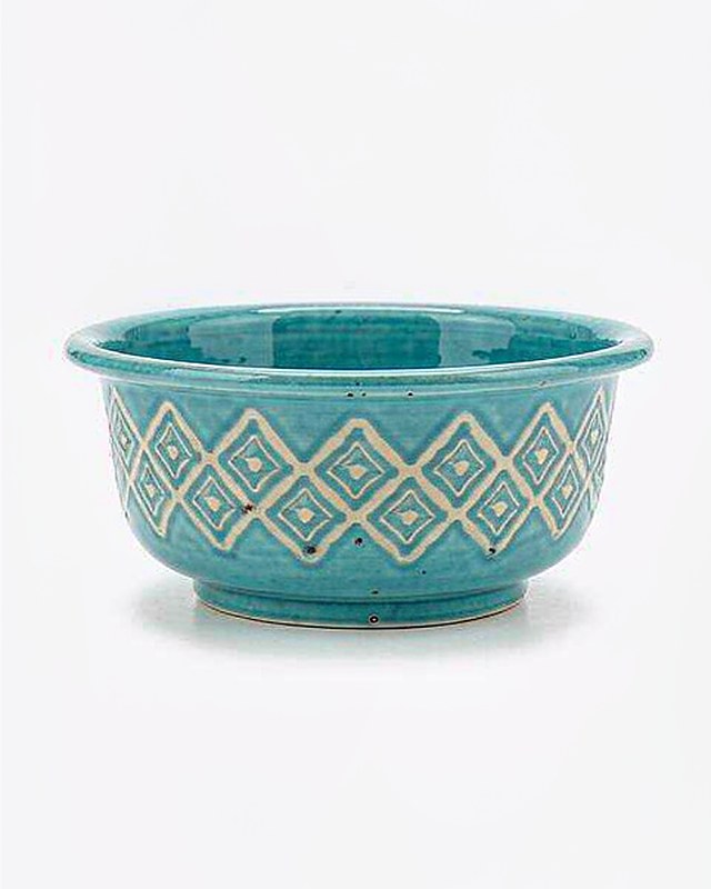 Harlequin Breakfast Bowl in Teal