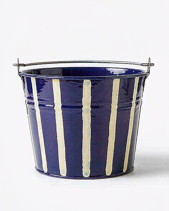Harlequin Enamel Party Bucket in Plum