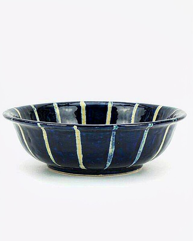 Meadow Stripe Porridge Bowl in Navy