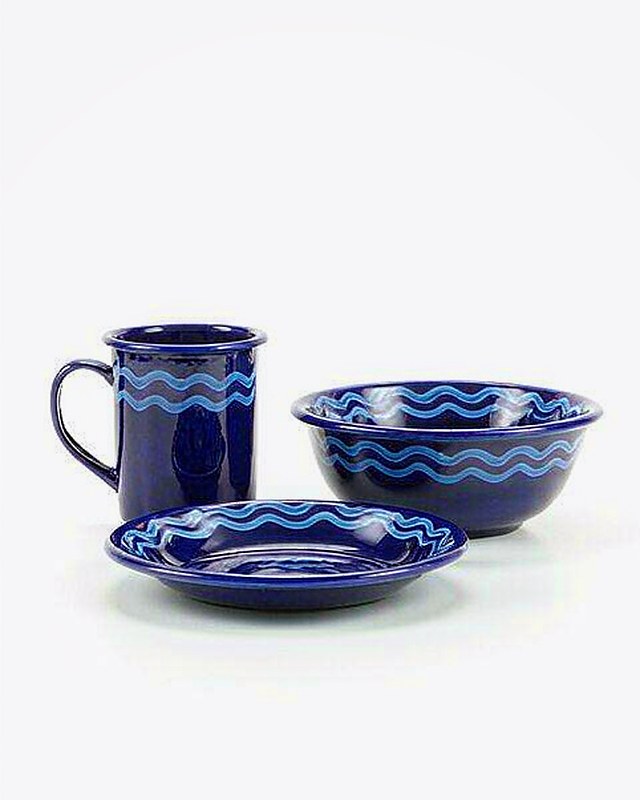 Ripple Breakfast Set in Cobalt