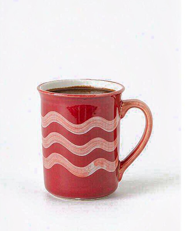Ripple Cocoa Mug in Coral