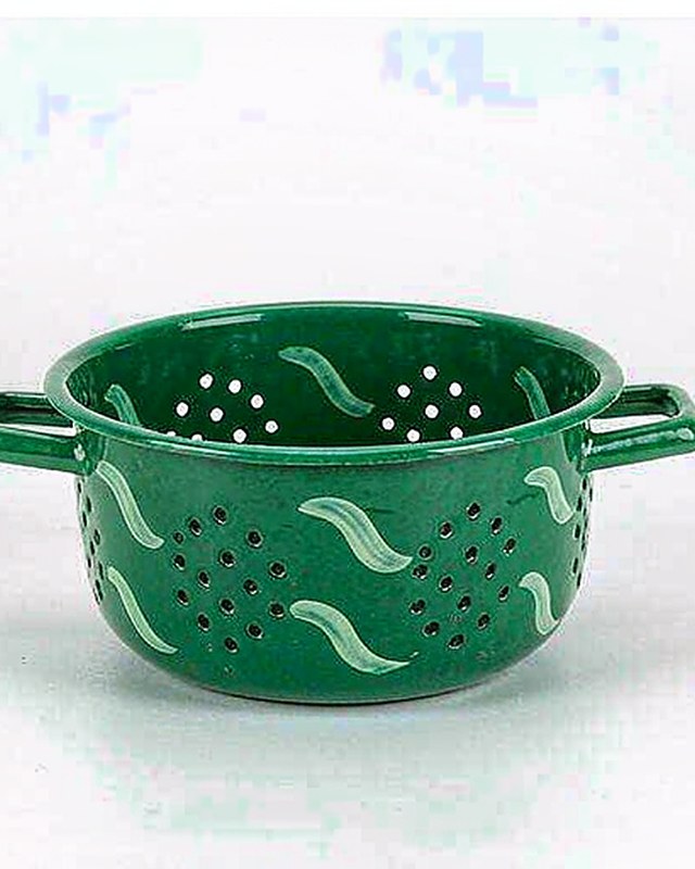 Ripple Enamel Colander in Emerald