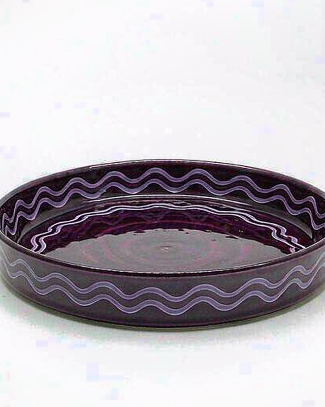 Ripple Round Platter in Plum