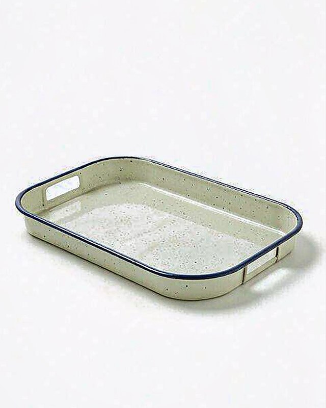 Speckle Spatter Large Tray in Porcelain