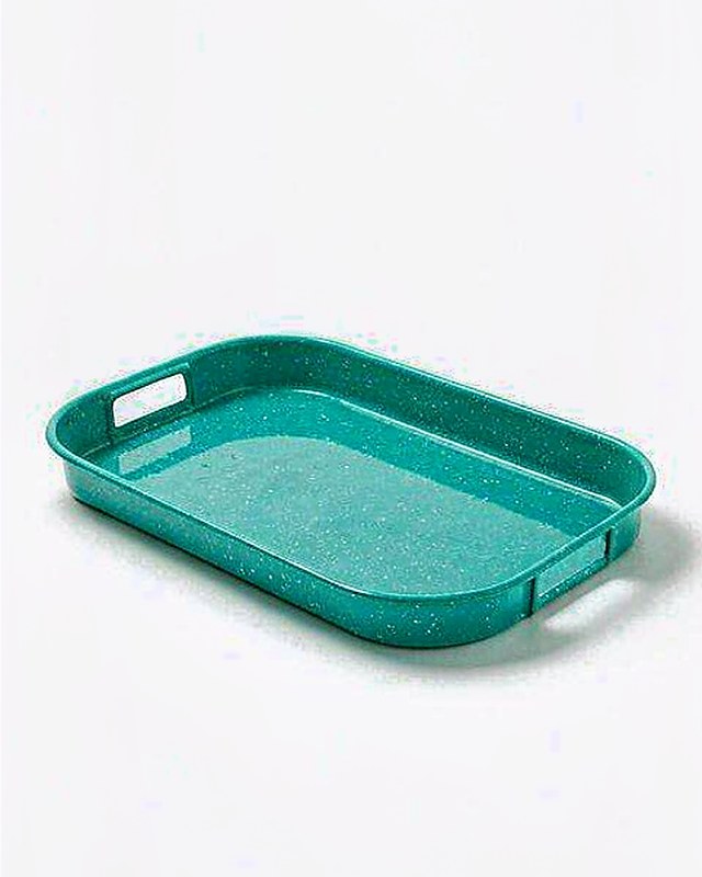 Speckle Spatter Large Tray in Teal