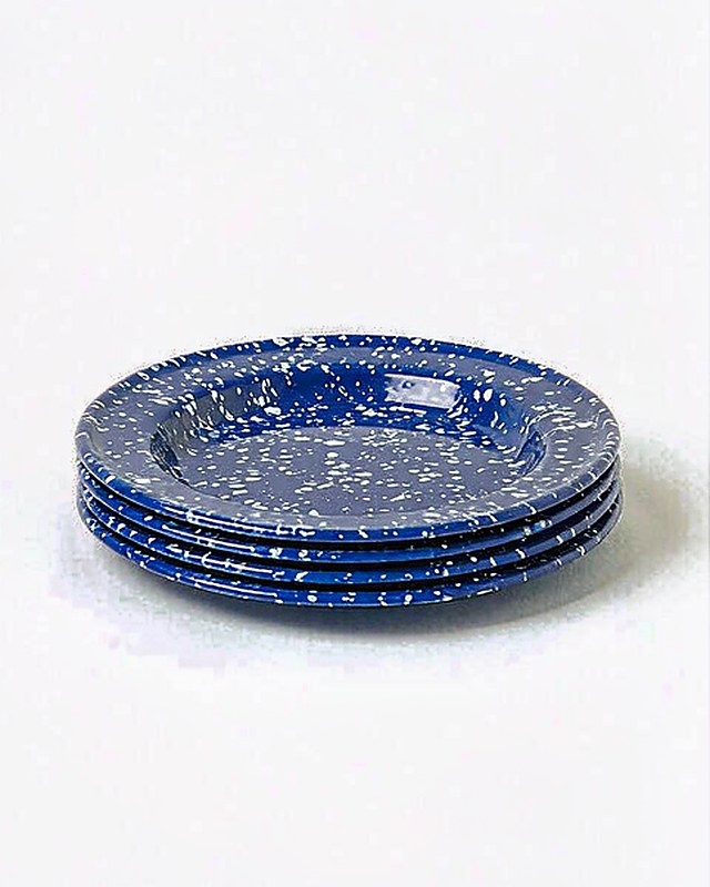 Speckle Spatter Picnic Plate Set of 4 in Cobalt
